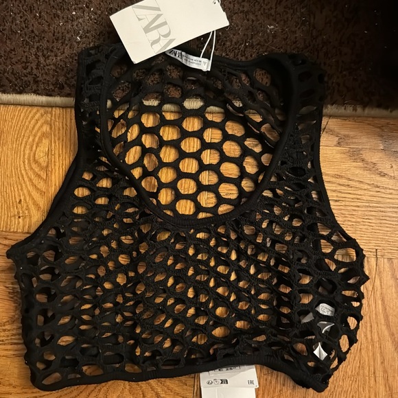 BRAND NEW MATCHING SET MESH ZARA COVER UP - Picture 5 of 9
